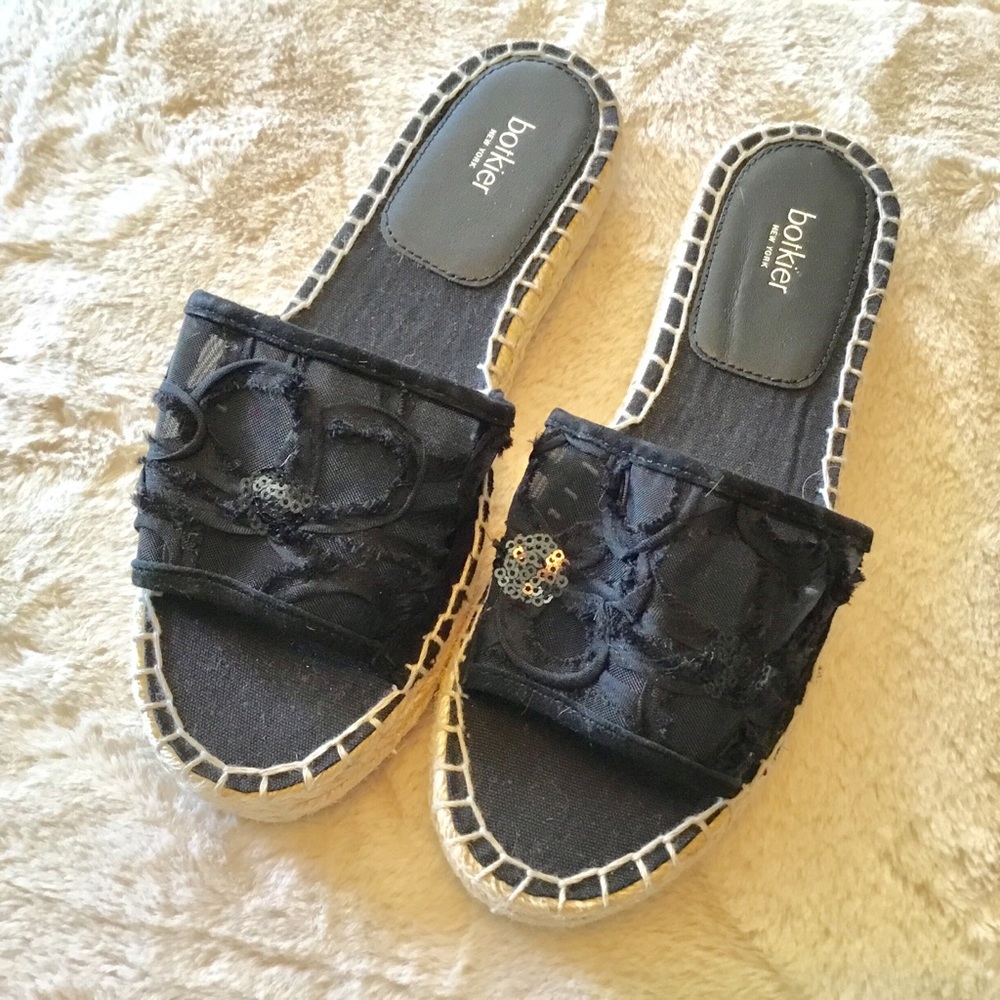 Botkier NWOT Black Jenny Flat Slides - Size 6